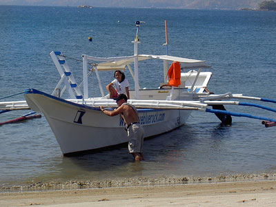 Mike gets the dive boat ready